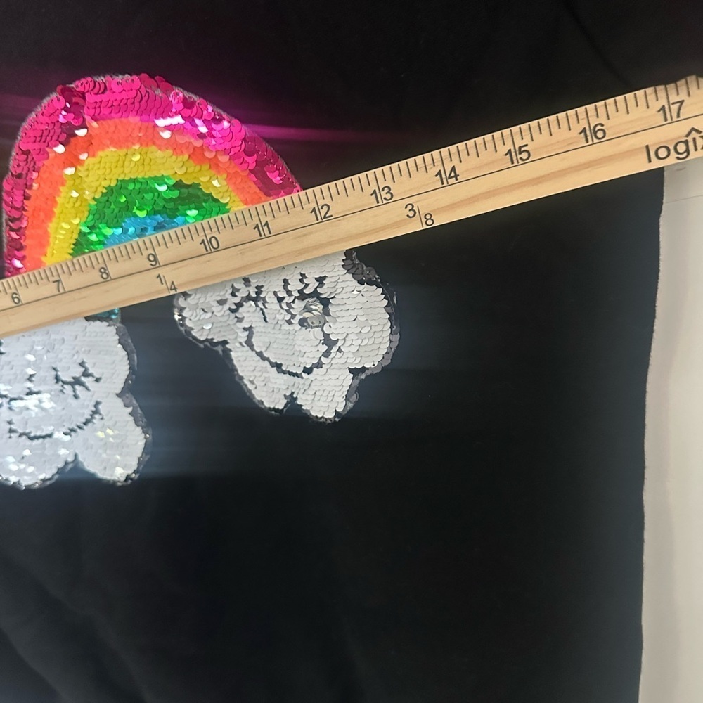 Lola + The Boys Black Sweatshirt with Vibrant Rainbow - Picture 5 of 8